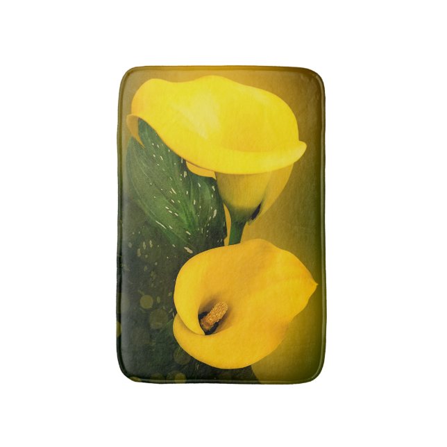 Tapete De Banheiro Calla Lily Bright Yellow Deixa Bokeh (Frente Vertical)