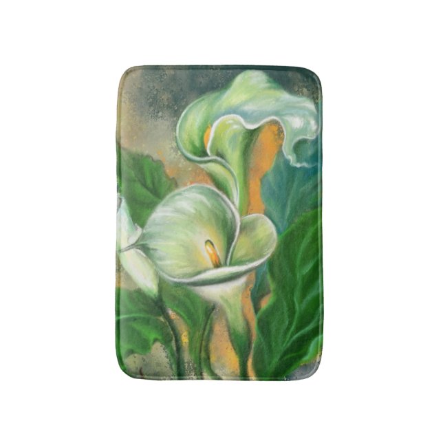Tapete De Banheiro Calla Lily Flowers Bath Mat (Frente Vertical)