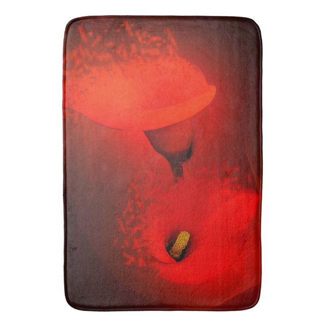 Tapete De Banheiro Calla Lily Vivid Efeito de Dispersão Vermelha (Frente Vertical)