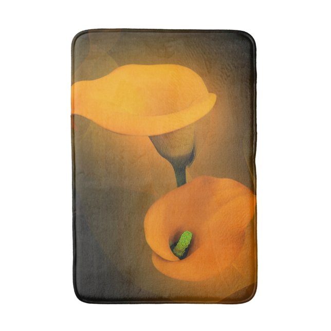 Tapete De Banheiro Calla Lily Warm Yellow Mist Background (Frente Vertical)