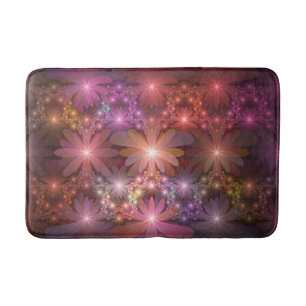 Tapete De Banheiro Cama De Flores Arte Fractal Abstrato brilhante Col
