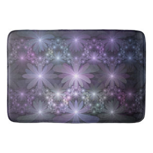 Tapete De Banheiro Cama de Flores Arte Fractal Abstrato Brilhante e M