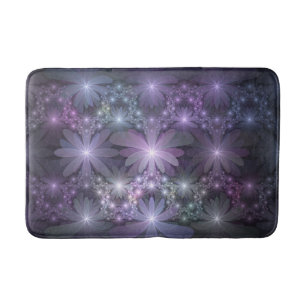 Tapete De Banheiro Cama de Flores Arte Fractal Abstrato Moderno e Bri