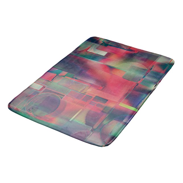 Tapete De Banheiro Camadas verdes e vermelhas de imagem e um tom leve (Angulado)