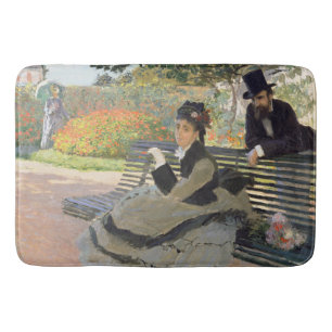Tapete De Banheiro Camille Monet sobre um Bench Claude Monet