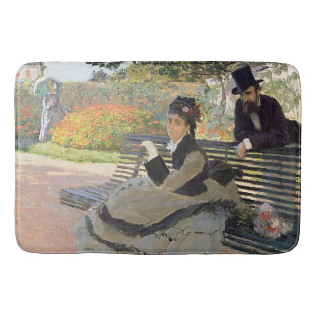 Tapete De Banheiro Camille Monet sobre um Bench Claude Monet (Frente)