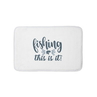 Tapete De Banheiro Camisa de pesca engraçada com slogan