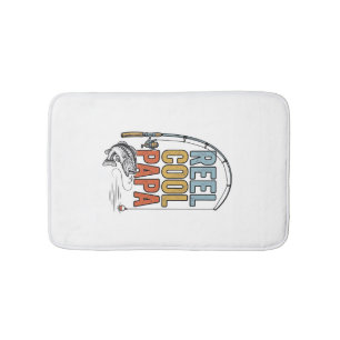 Tapete De Banheiro Camisa de Pesca Reel Cool Papa Design_1