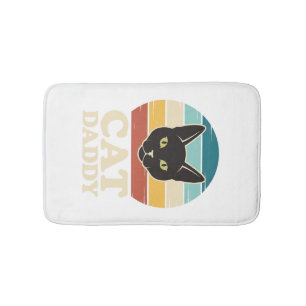 Tapete De Banheiro Camisa Vintage Cat Daddy Black Cat Retro Sunset De