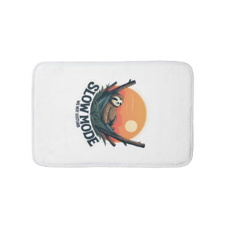 Tapete De Banheiro Camisa Vintage Sloth Sonolento Piada Manhã Lenta D