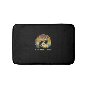 Tapete De Banheiro Camisas de gato para homens, Retro eu faço o que e