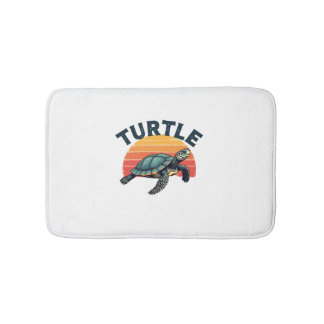 Tapete De Banheiro Camiseta Tartaruga Retro