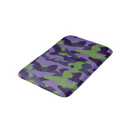 Tapete De Banheiro Camo abstrato verde roxo e azul