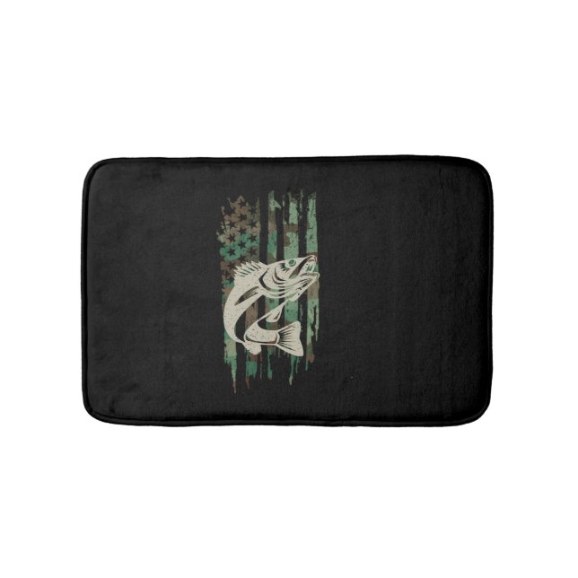 Tapete De Banheiro Camoufline Bandeira Americana Walleye Fisheries (frente)