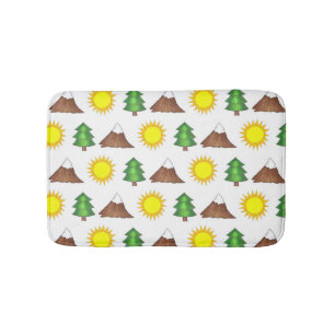 Tapete De Banheiro Campanha de Campanha Sunshine de Árvore Montanha C