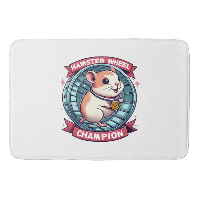 Tapete De Banheiro Campeão da Roda de Hamster (Frente)