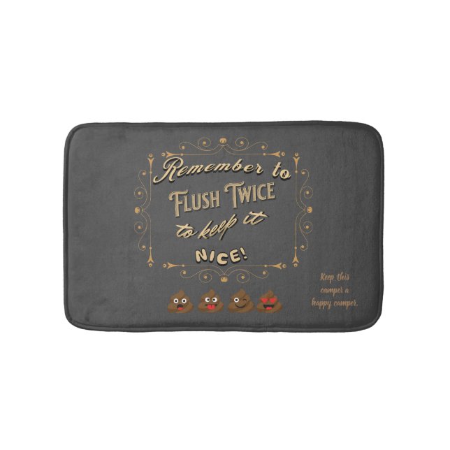 Tapete De Banheiro Camper Flush Twinder Lembrete (frente)