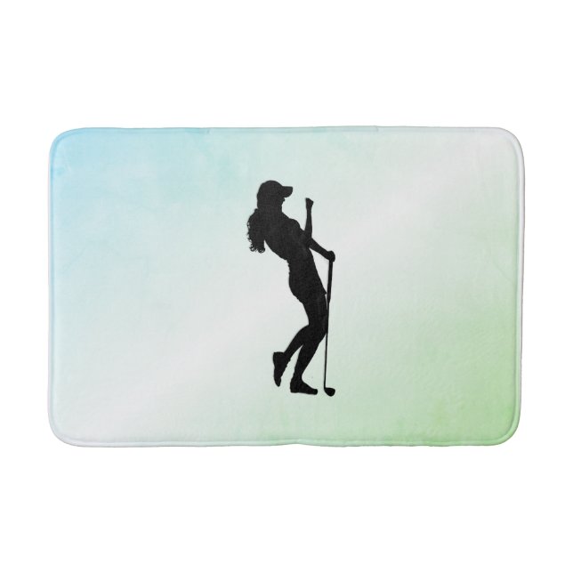 Tapete De Banheiro Campo de Golfe Feminino (Frente)