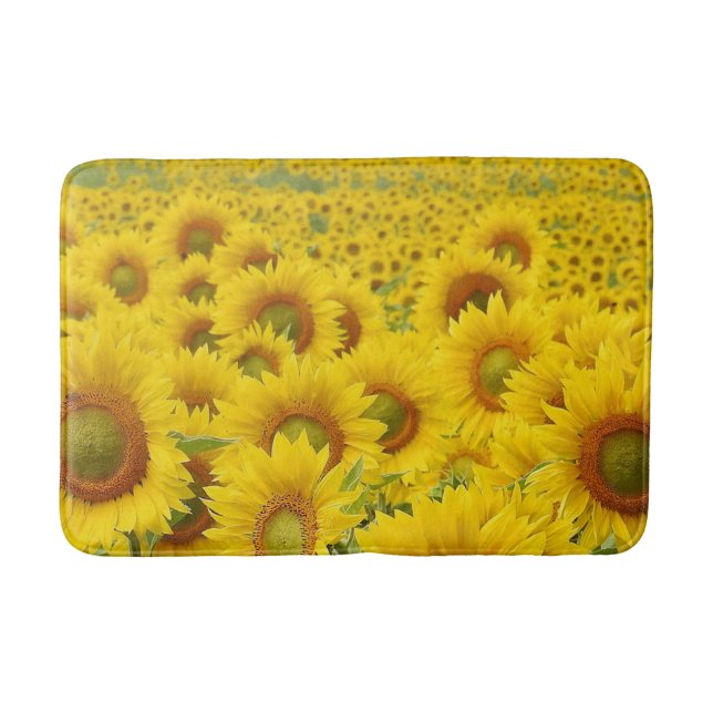 Tapete De Banheiro Campo de Sunflower Design Bath Mat (Frente)