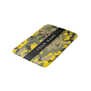 Tapete De Banheiro Camuflagem Amarela e Verde Seu nome Personaliza