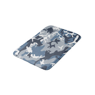 Tapete De Banheiro Camuflagem Azul da Neve de inverno, Militar, Exérc