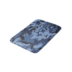 Tapete De Banheiro Camuflagem Azul marinho, Militar, Exército
