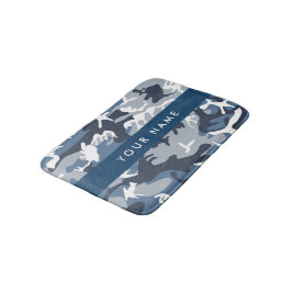 Tapete De Banheiro Camuflagem Azul Neve de Inverno Personalize seu no