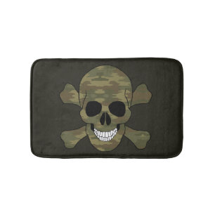 Tapete De Banheiro Camuflagem Crânio E Crossbones Matriz