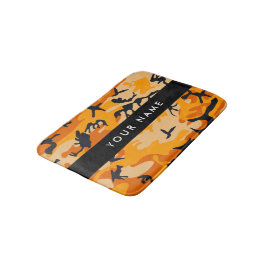Tapete De Banheiro Camuflagem Laranja Seu nome Personaliza