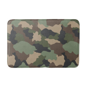 Tapete De Banheiro Camuflagem Madeira Camo Khaki Tan Preto