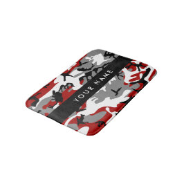 Tapete De Banheiro Camuflagem Vermelha e Cinza Seu nome Personaliza