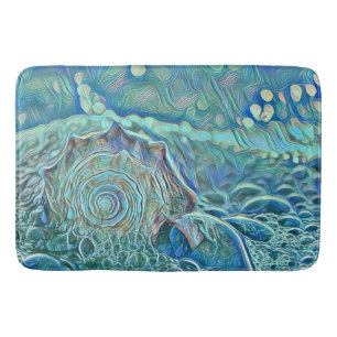 Tapete De Banheiro Cana azul na pintura espumante