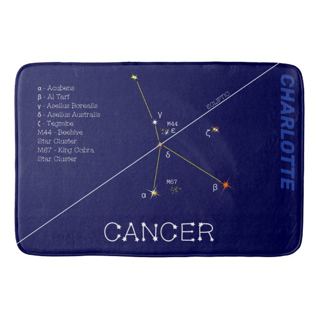 Tapete De Banheiro Cancer de constelação Zodiac (Frente)