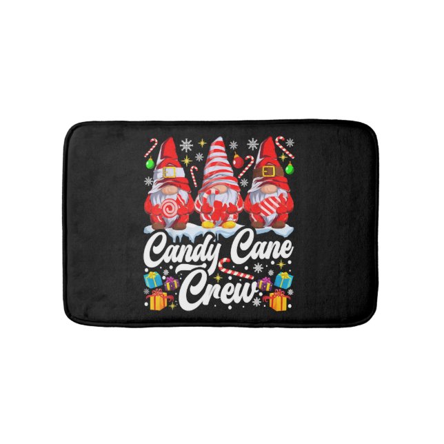 Tapete De Banheiro Candy Cane Crew Candy do Natal Gnomo (frente)
