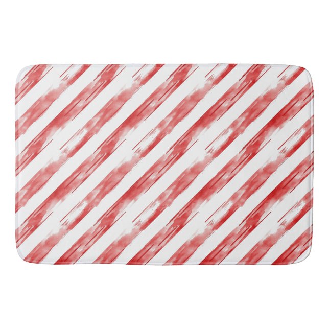 Tapete De Banheiro Candy Cane Red Strips Natal (Frente)
