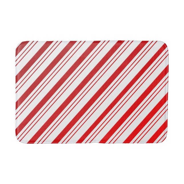 Tapete De Banheiro Candy Cane Strips De Natal Mat (Frente)