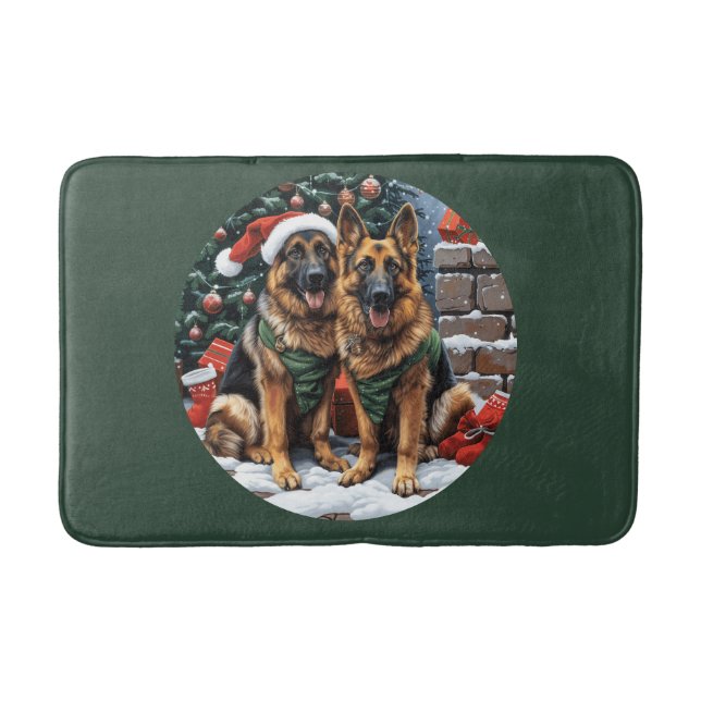 Tapete De Banheiro Caninos de German shepherd de Natal (Frente)