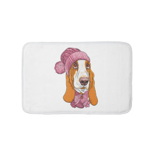 Tapete De Banheiro cão Basset Hound Raça de malha