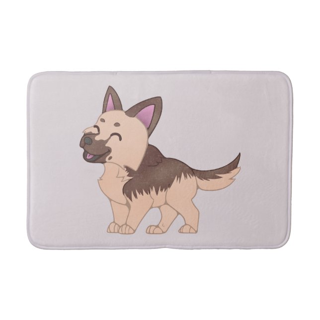 Tapete De Banheiro Cão German shepherd Kawaii (Frente)