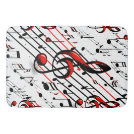 Tapete De Banheiro Caos Musical Clássico Vermelho Preto e Branco