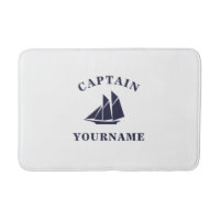 Capitão com seu nome: Sailboat Nautical Bath Mat