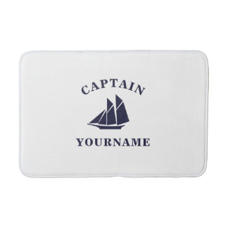Tapete De Banheiro Capitão com seu nome: Sailboat Nautical Bath Mat