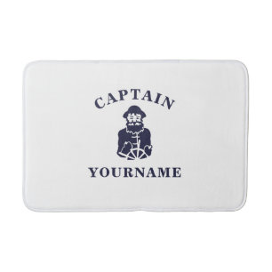 Tapete De Banheiro Capitão Velho Cruff com Seu Nome Bath Mat