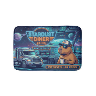 Tapete De Banheiro Capivara Ciborgue Caminhoneiro Espacial Lanchonete