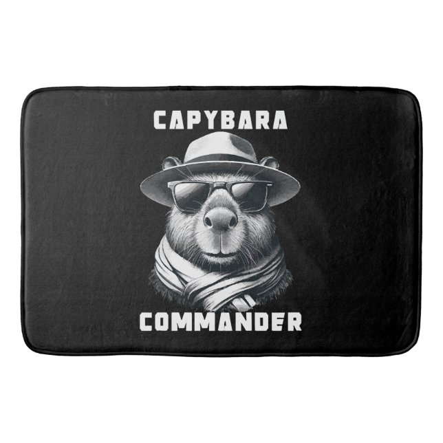 Tapete De Banheiro Capivara Com Óculos De Sol Capy Comandante (Frente)
