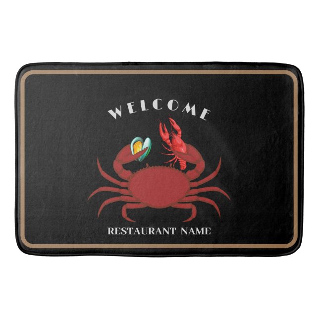 Tapete De Banheiro caranguejo lagosta marisco marisco bem vinda logo  (Frente)