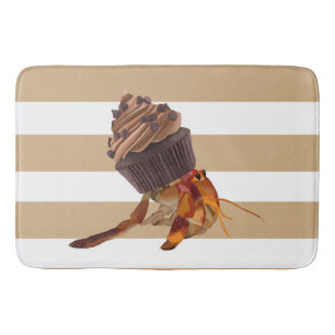 Tapete De Banheiro Caranguejo-Mouro-Bonito Com Cupcake De Chocolate