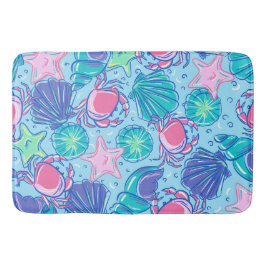 Tapete De Banheiro Caranguejo Preppy Beach Shell