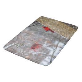 Tapete De Banheiro Cardeais na neve