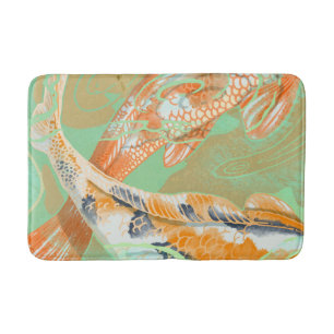 Tapete De Banheiro Carp Koi Fish Water Lily Pond Bath Mat